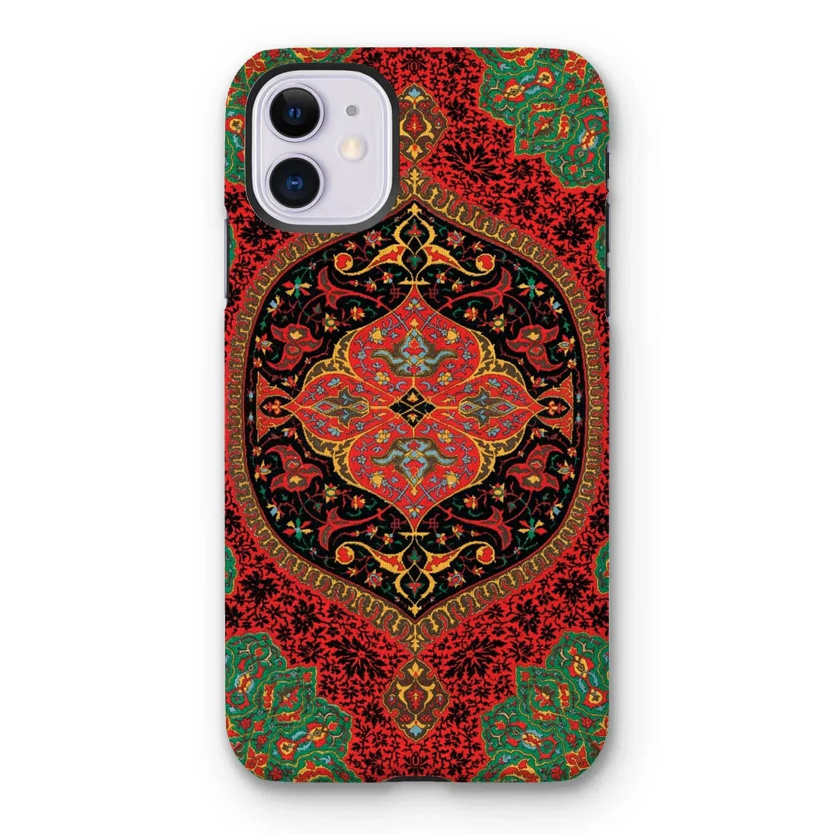 La Decoration Arabe 40 & 41 - Emile Prisse D’avennes Iphone Case, 11 / Matte, Ornate Iphone Case Intricate Persian-style Pattern Red Green