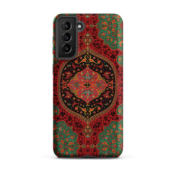 La Decoration Arabe 40 & 41 - Emile Prisse D’avennes Phone Case Samsung Galaxy S21 Plus / Matte Red Green Ornate Patterned Phone Case