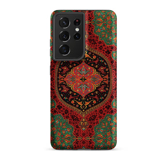 La Decoration Arabe 40 & 41 - Emile Prisse D’avennes Phone Case Samsung Galaxy S21 Ultra / Matte Vibrant Red Green Ornate Patterned Phone