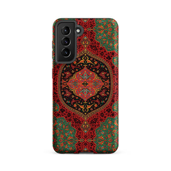 La Decoration Arabe 40 & 41 - Emile Prisse D’avennes Samsung Case, Galaxy S21 Fe / Matte, Phone Case Intricate Red Green Oriental Rug
