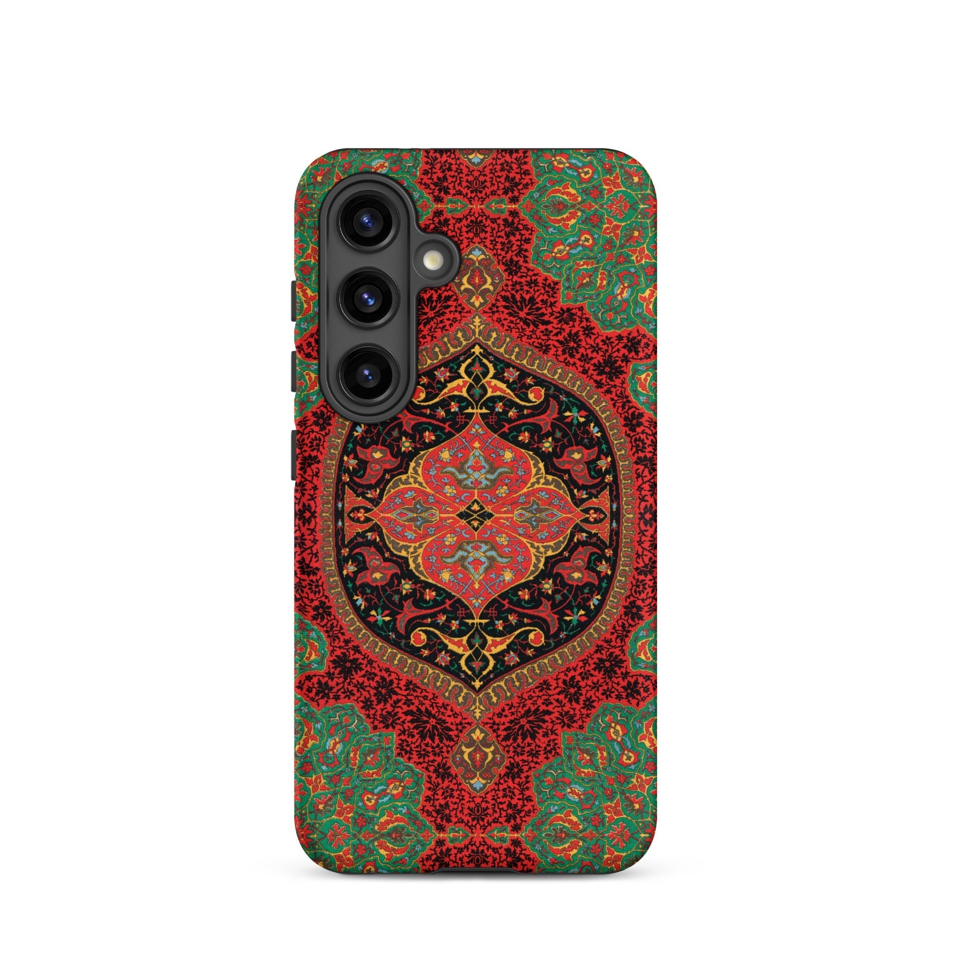 La Decoration Arabe 40 & 41 Emile Prisse D’avennes Samsung Case, Galaxy S24 / Matte, Smartphone Case Red Green Persian Rug Design