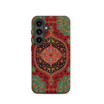 La Decoration Arabe 40 & 41 - Emile Prisse D’avennes Samsung Case, Galaxy S24 / Matte, Smartphone Case Red Green Persian Rug Design
