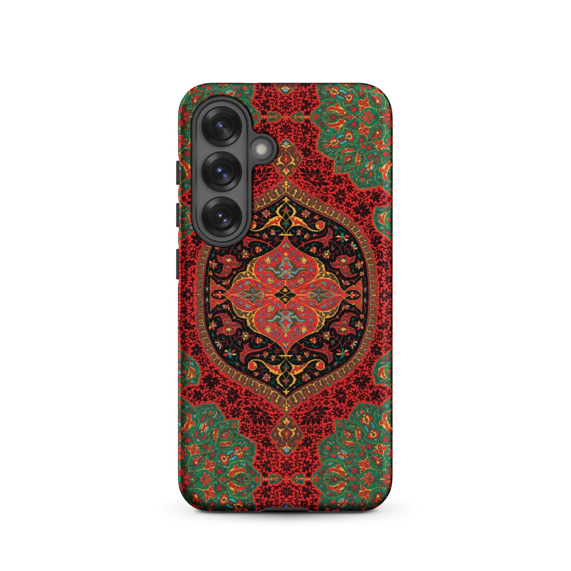 La Decoration Arabe 40 & 41 Emile Prisse D’avennes Samsung Case, Galaxy S25 / Matte, Smartphone Case Intricate Red Green Persian Rug Pattern