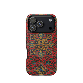 La Decoration Arabe 5 & 6 - Emile Prisse D’avennes Iphone Case 17 Pro / Matte Red Gold Patterned Phone Case Three Camera Cutouts Decoration