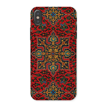 La Decoration Arabe 5 & 6 - Emile Prisse D’avennes Iphone Case x / Matte Ornate Phone Case Vibrant Red Multicolored Persian-style Pattern