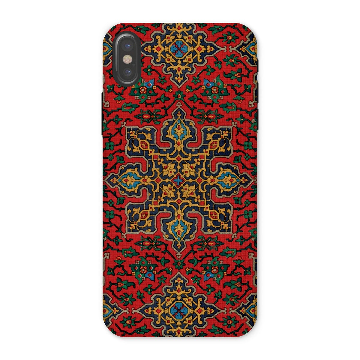 La Decoration Arabe 5 & 6 - Emile Prisse D’avennes Iphone Case, x / Tough Phone, Ornate Phone Case Vibrant Red Multicolored Persian-style
