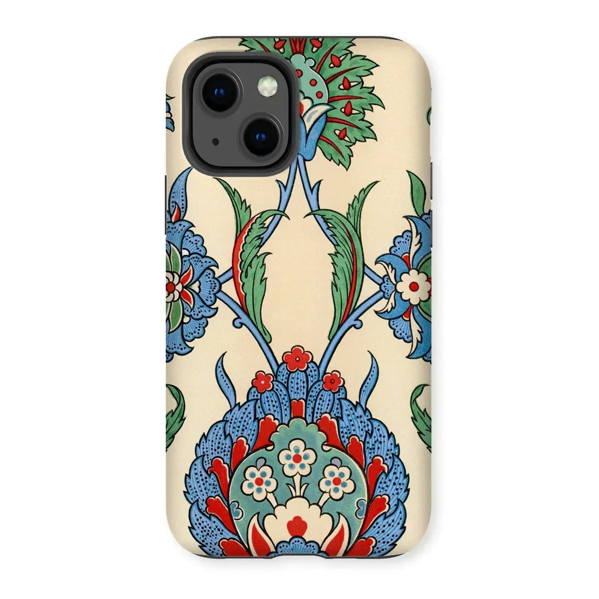 La Decoration Arabe 51 - Emile Prisse D’avennes Art Iphone Case, 13 / Matte, Decorative Phone Case Ornate Floral Pattern Blue Red