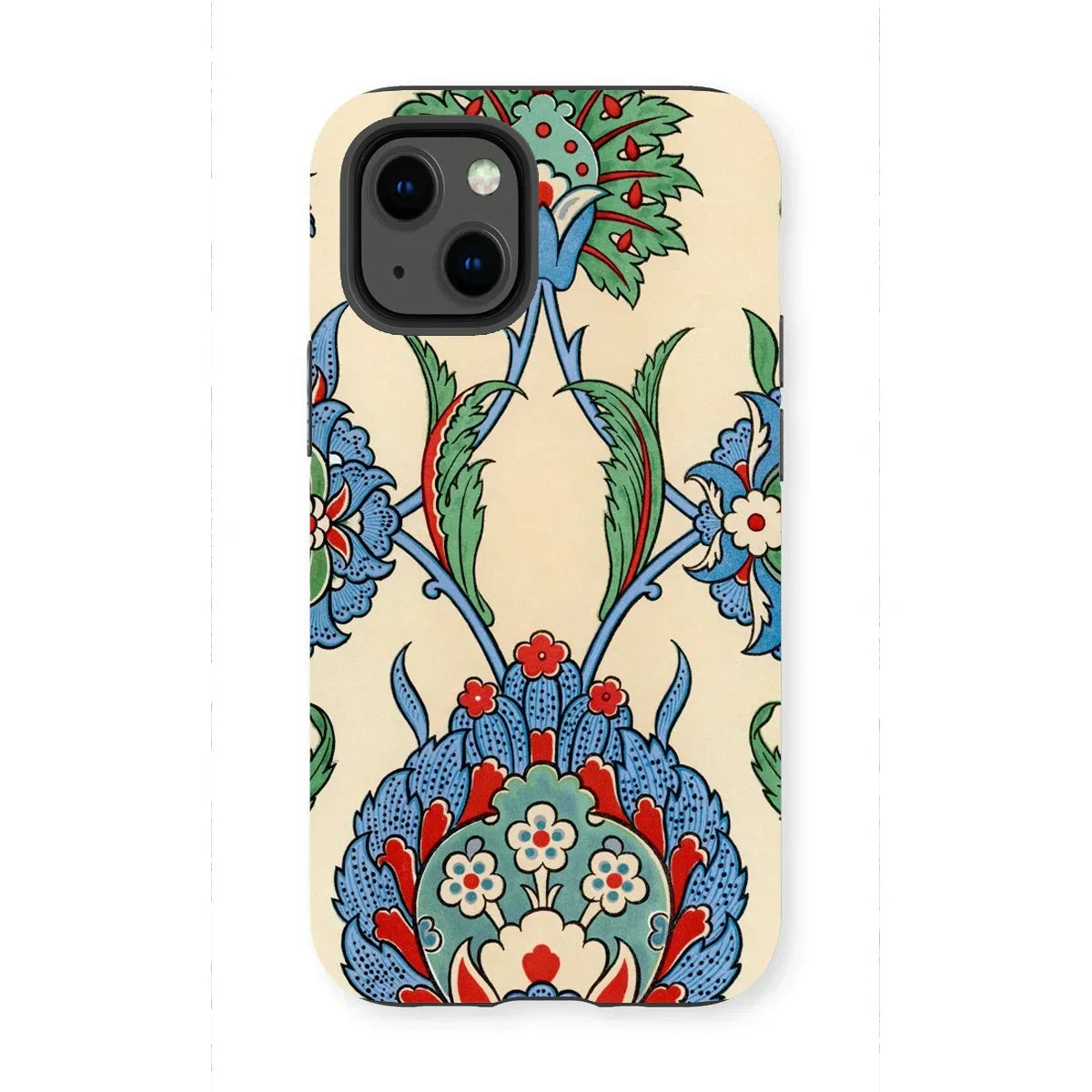 La Decoration Arabe 51 - Emile Prisse D’avennes Art Iphone Case, 13 Mini / Matte, Decorative Phone Case Colorful Floral Leaf Pattern Blue