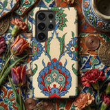 La Decoration Arabe 51 - Emile Prisse D’avennes Art Phone Case Cream-colored Phone Case Intricate Blue Green Red Floral émile Prisse