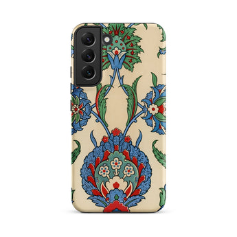 La Decoration Arabe 51 - Emile Prisse D’avennes Art Phone Case Samsung Galaxy S22 Plus / Matte Beige Phone Case Adorned Intricate Blue