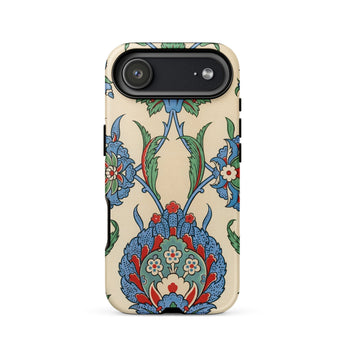 La Decoration Arabe 51 - Emile Prisse D’avennes Art Phone Case Iphone 17 Air / Matte Beige Floral Phone Case Blue Red Accents Made émile