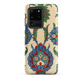 La Decoration Arabe 51 - Emile Prisse D’avennes Art Phone Case Samsung Galaxy S20 Ultra / Matte Beige Phone Case Adorned Intricate Blue