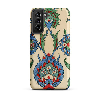 La Decoration Arabe 51 - Emile Prisse D’avennes Art Phone Case Samsung Galaxy S21 Plus / Matte Beige Phone Case Adorned Intricate Blue