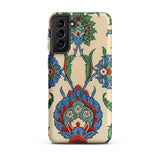 La Decoration Arabe 51 - Emile Prisse D’avennes Art Samsung Case, Galaxy S21 Plus / Matte, Phone Case Intricate Floral Leaf Pattern Blue Red