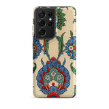 La Decoration Arabe 51 - Emile Prisse D’avennes Art Samsung Case, Galaxy S21 Ultra / Matte, Smartphone Cream-colored Case Blue Red Green