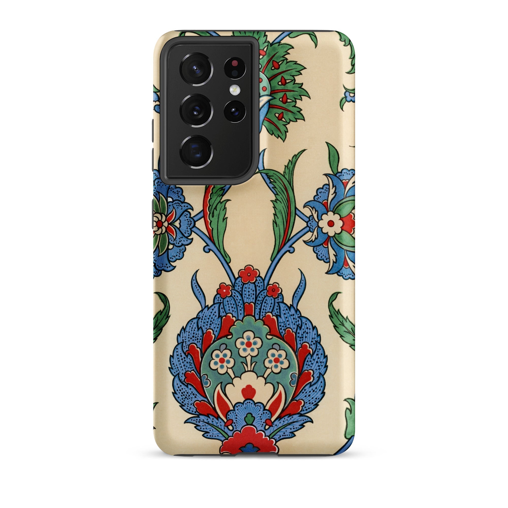 La Decoration Arabe 51 Emile Prisse D’avennes Art Samsung Case, Galaxy S21 Ultra / Matte, Smartphone Cream Colored Case Blue Red Green