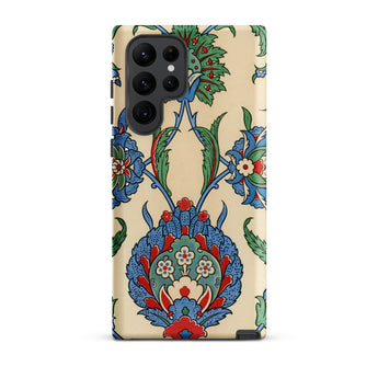 La Decoration Arabe 51 - Emile Prisse D’avennes Art Samsung Case, Galaxy S22 Ultra / Matte, Smartphone Case Ornate Floral Leaf Pattern Blue