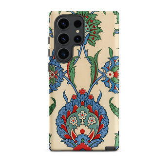 La Decoration Arabe 51 - Emile Prisse D’avennes Art Samsung Case, Galaxy S23 Ultra / Matte, Smartphone Case Ornate Floral Pattern Blue Red