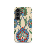 La Decoration Arabe 51 - Emile Prisse D’avennes Art Samsung Case, Galaxy S24 / Matte, Smartphone Case Colorful Floral Leaf Pattern Blue Red
