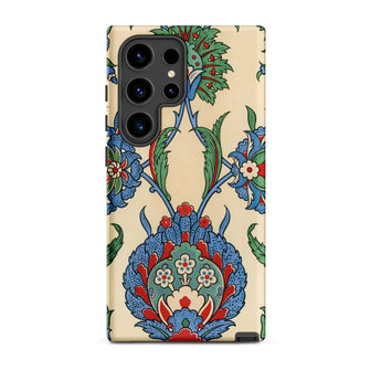 La Decoration Arabe 51 - Emile Prisse D’avennes Art Samsung Case, Galaxy S24 Ultra / Matte, Cream-colored Smartphone Case Blue Red Green
