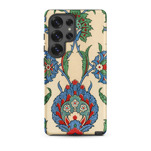 La Decoration Arabe 51 - Emile Prisse D’avennes Art Samsung Case, Galaxy S25 Ultra / Matte, Smartphone Case Ornate Floral Leaf Pattern Blue