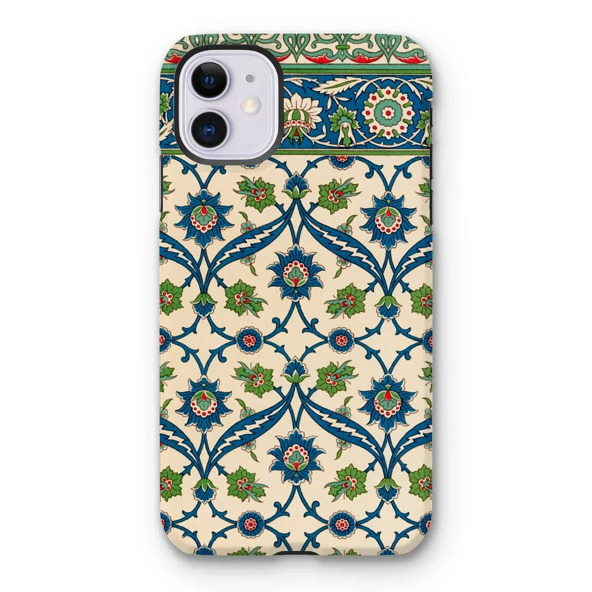 La Decoration Arabe 52 - Emile Prisse D’avennes Iphone Case, 11 / Matte, Decorative Iphone Case Intricate Floral Geometric Pattern Blue