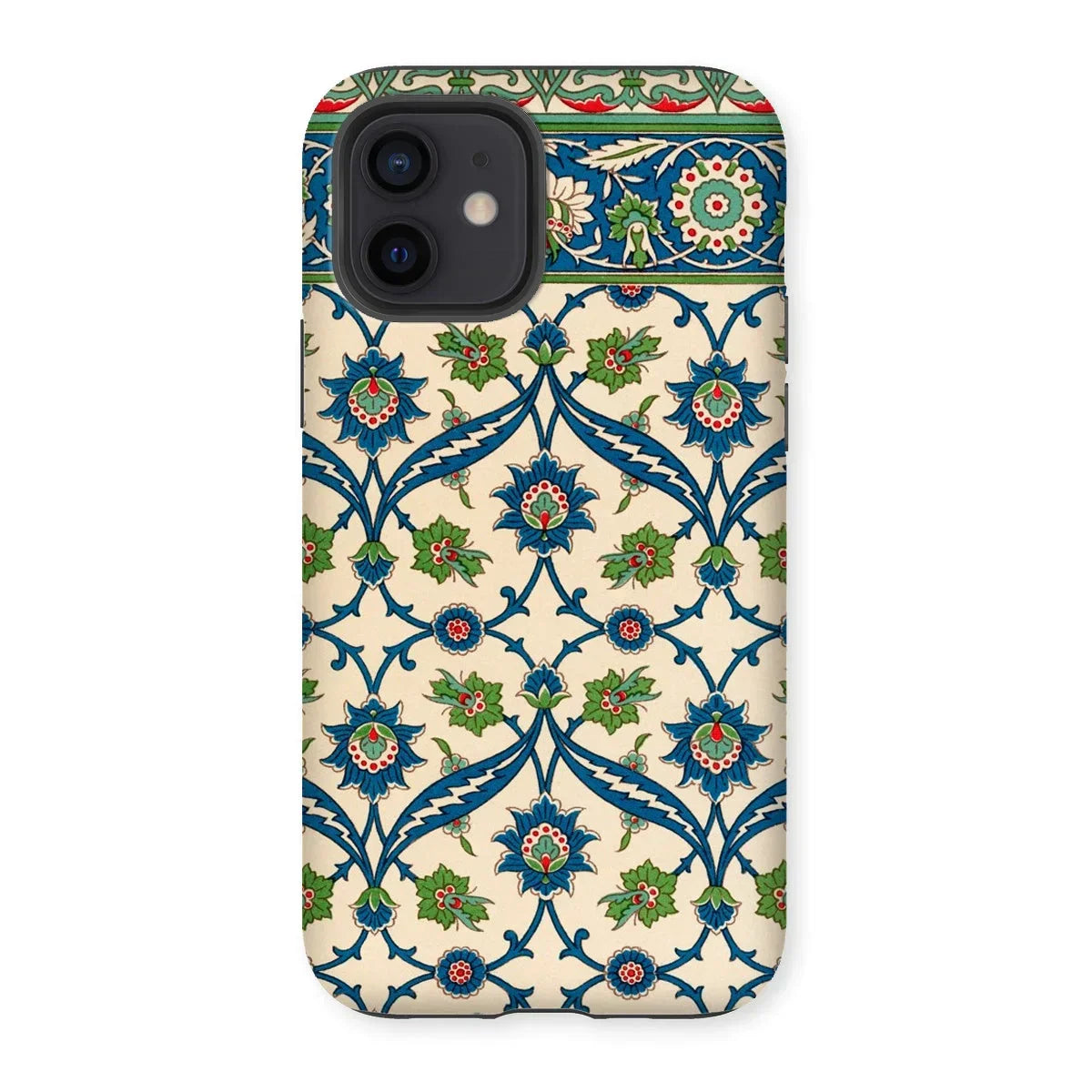 La Decoration Arabe 52 - Emile Prisse D’avennes Iphone Case, 12 / Matte, Decorative Phone Case Intricate Floral Geometric Pattern Blue