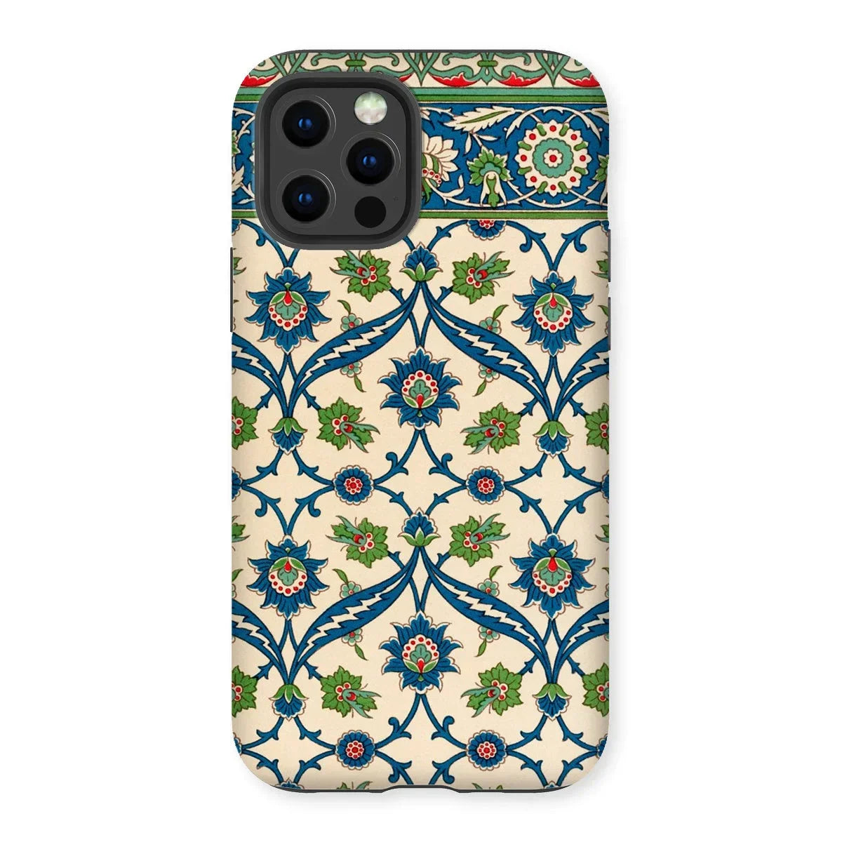 La Decoration Arabe 52 - Emile Prisse D’avennes Iphone Case, 12 Pro / Matte, Decorative Phone Case Intricate Floral Geometric Pattern Blue
