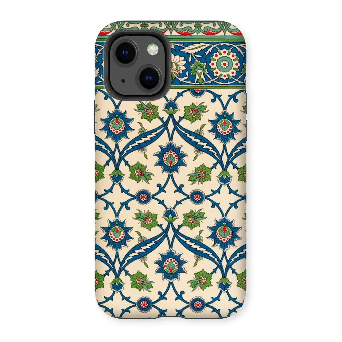 La Decoration Arabe 52 - Emile Prisse D’avennes Iphone Case, 13 / Matte, Decorative Phone Case Intricate Floral Geometric Pattern Blue