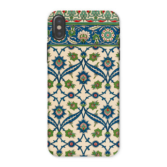 La Decoration Arabe 52 - Emile Prisse D’avennes Iphone Case, x / Matte, Decorative Phone Case Intricate Floral Geometric Pattern Blue