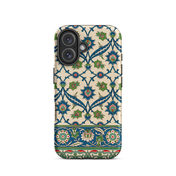 La Decoration Arabe 52 - Emile Prisse D’avennes Phone Case Iphone 16 / Matte Beige Phone Case Adorned Intricate Blue Green Floral émile