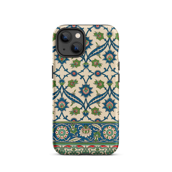 La Decoration Arabe 52 - Emile Prisse D’avennes Phone Case Iphone 13 / Matte Beige Phone Case Adorned Intricate Blue Green Floral émile