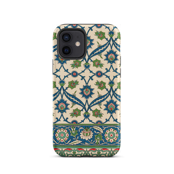 La Decoration Arabe 52 - Emile Prisse D’avennes Phone Case Iphone 12 / Matte Beige Phone Case Intricate Blue Green Red Floral émile Prisse