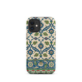 La Decoration Arabe 52 - Emile Prisse D’avennes Phone Case Iphone 12 Mini / Matte Phone Case Intricate Blue Green Cream Floral Tile émile