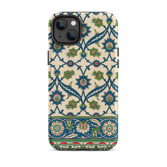 La Decoration Arabe 52 - Emile Prisse D’avennes Phone Case Iphone 14 Pro / Matte Phone Case Intricate Blue Green Cream Floral Pattern émile