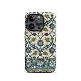 La Decoration Arabe 52 - Emile Prisse D’avennes Phone Case Iphone 15 Pro / Matte Phone Case Intricate Blue Green Floral Tile Pattern émile