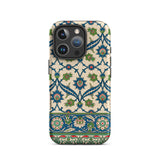 La Decoration Arabe 52 - Emile Prisse D’avennes Phone Case Iphone 16 Pro / Matte Phone Case Intricate Blue Green Cream Floral Tile émile