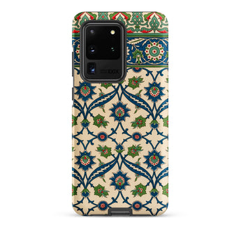 La Decoration Arabe 52 - Emile Prisse D’avennes Samsung Case, Galaxy S20 Ultra / Matte, Phone Case Floral Pattern Blue Green Red Cream