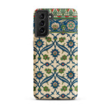 La Decoration Arabe 52 - Emile Prisse D’avennes Samsung Case, Galaxy S21 Plus / Matte, Smartphone Case Intricate Floral Leaf Pattern Blue