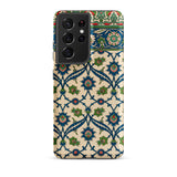 La Decoration Arabe 52 - Emile Prisse D’avennes Samsung Case, Galaxy S21 Ultra / Matte, Smartphone Case Intricate Floral Leaf Pattern Blue