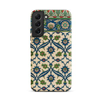 La Decoration Arabe 52 - Emile Prisse D’avennes Samsung Case, Galaxy S22 Plus / Matte, Beige Phone Case Blue Green Floral Pattern
