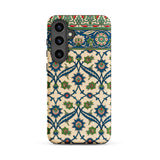 La Decoration Arabe 52 - Emile Prisse D’avennes Samsung Case, Galaxy S24 Plus / Matte, Smartphone Case Blue Green Floral Pattern Decorative