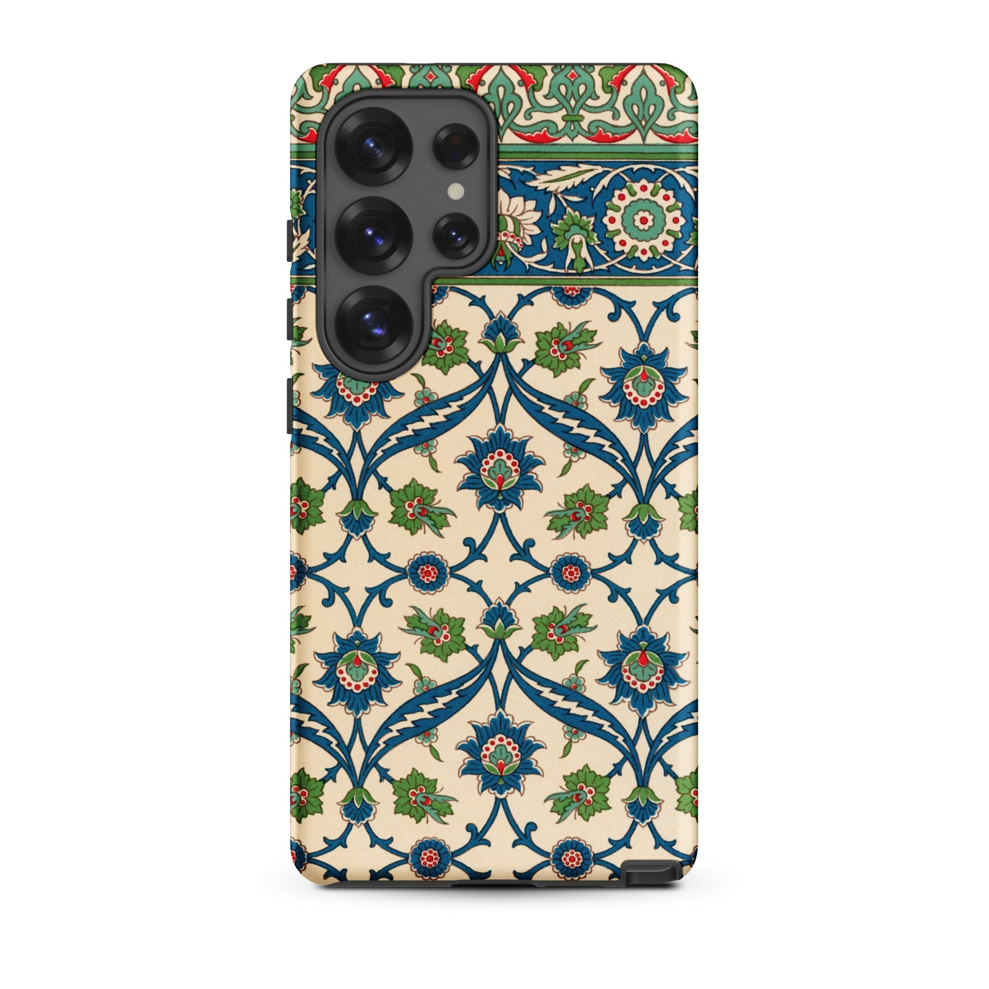 La Decoration Arabe 52 - Emile Prisse D’avennes Samsung Case, Galaxy S25 Ultra / Matte, Smartphone Case Decorative Pattern Blue Green