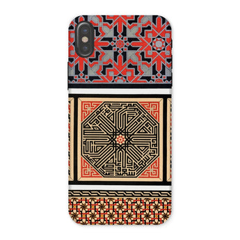La Decoration Arabe 80 - Emile Prisse D’avennes Art Iphone Case, x / Matte, Decorative Phone Case Intricate Islamic Geometric Patterns Red