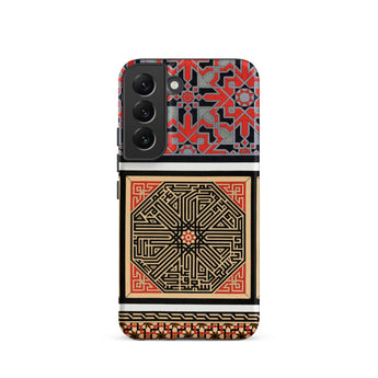La Decoration Arabe 80 - Emile Prisse D’avennes Art Samsung Case, Galaxy S22 / Matte, Smartphone Case Red Black Gold Geometric Pattern