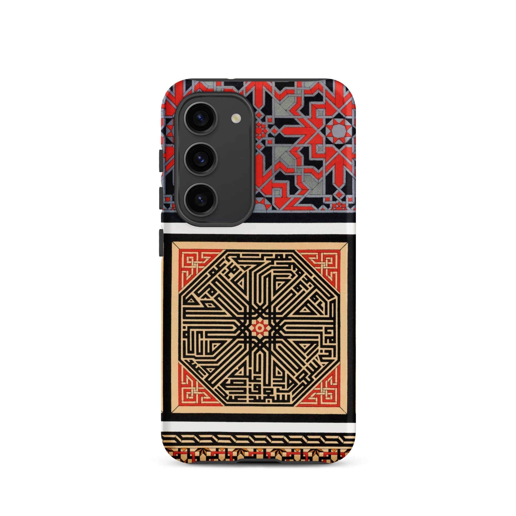 La Decoration Arabe 80 - Emile Prisse D’avennes Art Samsung Case, Galaxy S23 / Matte, Smartphone Case Ornate Red Black Gold Geometric