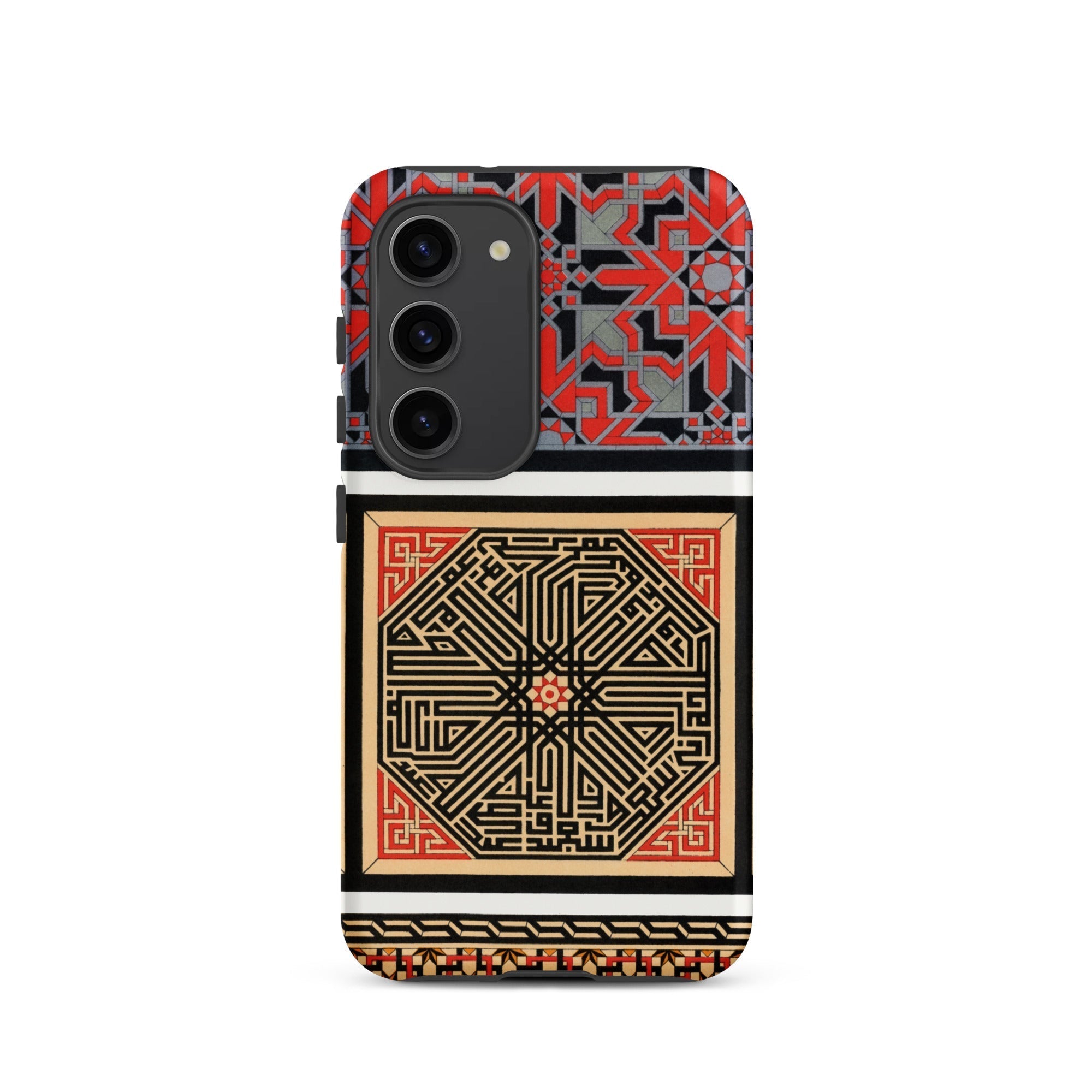 La Decoration Arabe 80 Emile Prisse D’avennes Art Samsung Case, Galaxy S23 / Matte, Smartphone Case Ornate Red Black Gold Geometric Pattern
