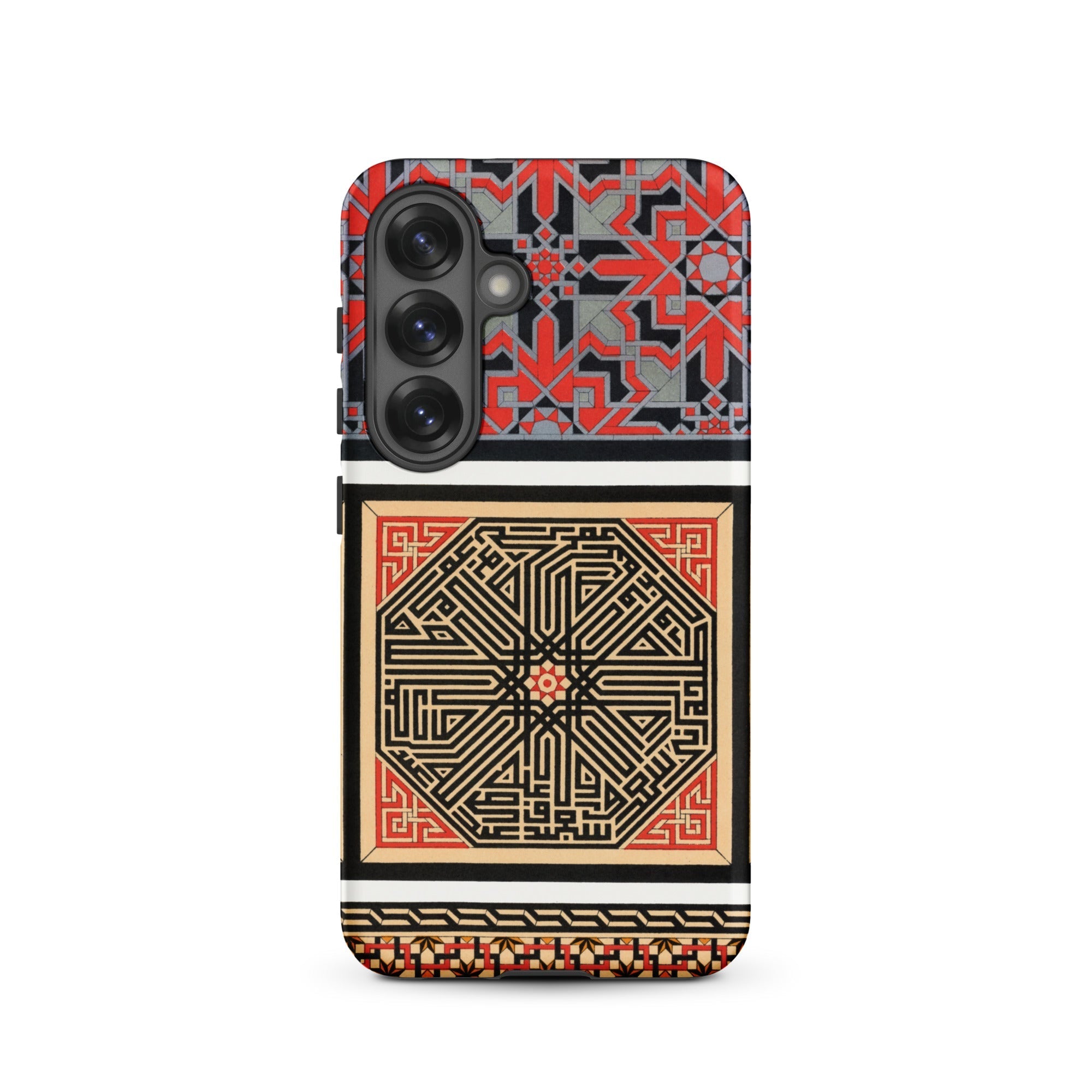 La Decoration Arabe 80 - Emile Prisse D’avennes Art Samsung Case, Galaxy S25 / Matte, Smartphone Case Red Black Beige Geometric Pattern