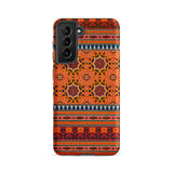 La Decoration Arabe 9 + 10 - Emile Prisse D’avennes Samsung Case, Galaxy S21 Fe / Matte, Orange Phone Case Intricate Geometric Patterns