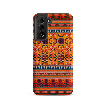 La Decoration Arabe 9 + 10 - Emile Prisse D’avennes Samsung Case, Galaxy S21 / Matte, Smartphone Case Intricate Orange Red Blue Geometric